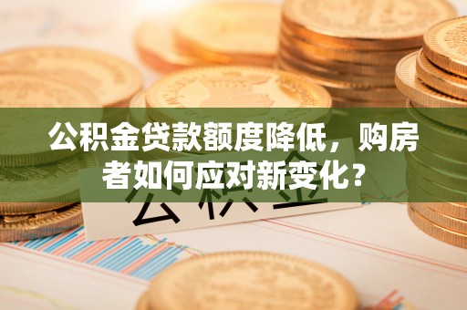 新民公积金贷款额度降低，购房者如何应对新变化？
